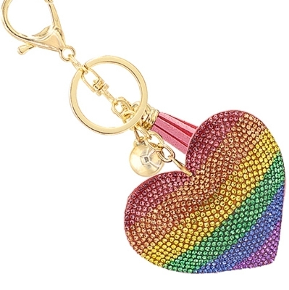 Rainbow Heart Keychain